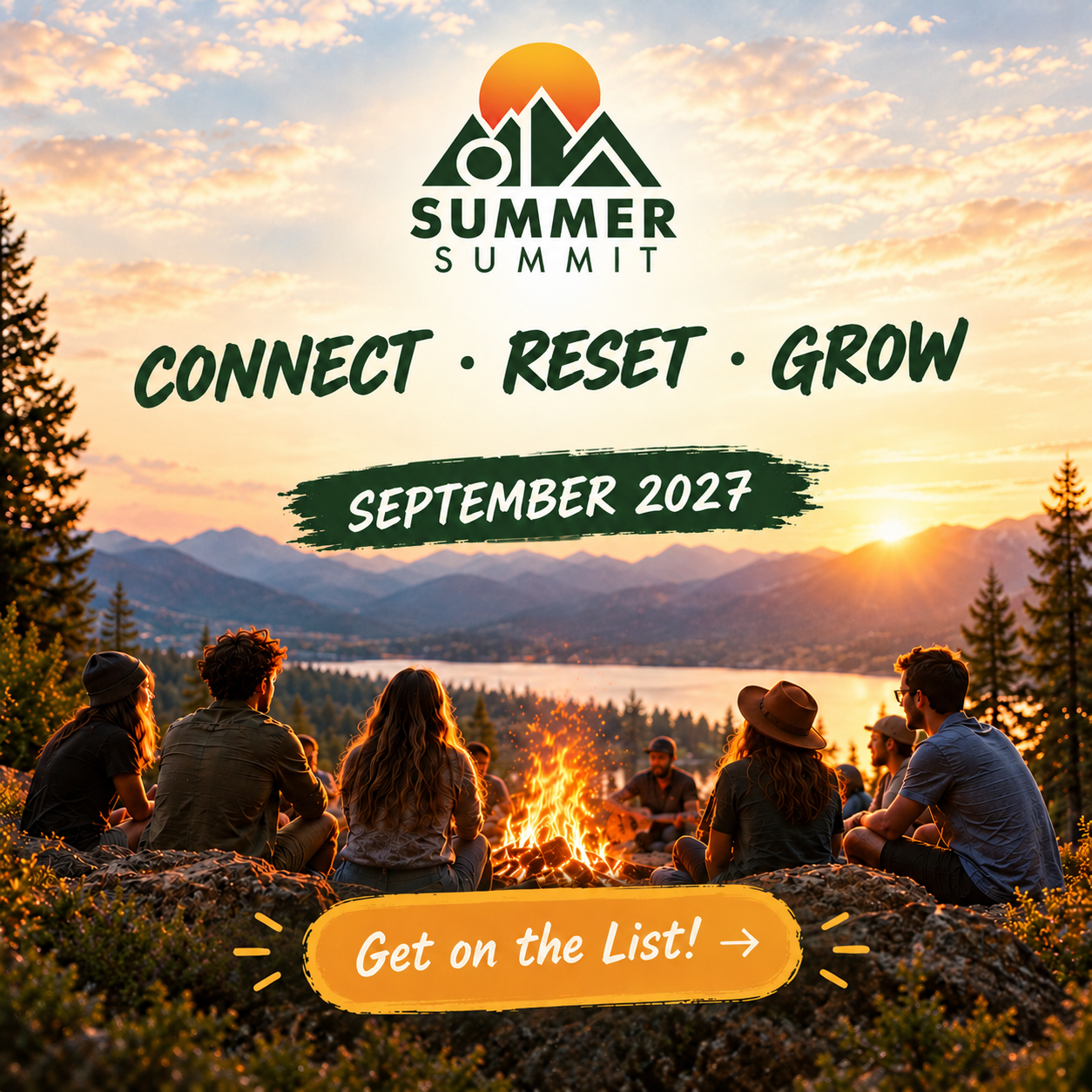 Summer Summit: Connect, Reset, Grow. September 2027. Get on the List!